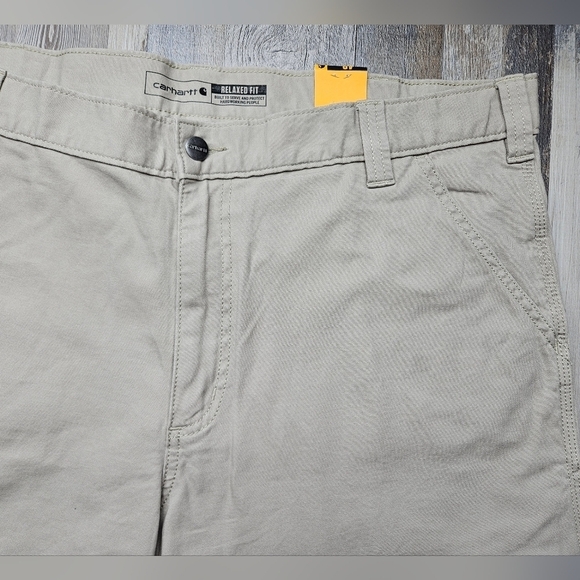 Carhartt BS2614-M Rugged Flex Relaxed Fit Canvas Work Short 40x10 NEW Khaki - Picture 2 of 8